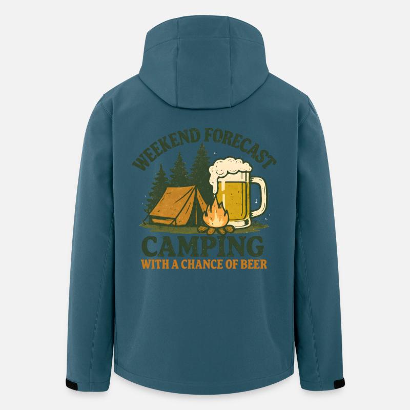 Camping mit Bierchance - Recycelte Männer Softshell-Jacke von Stanley/Stella - Dunkles Petrol