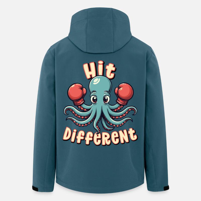 Frapper différemment - Veste softshell homme en polyester recyclé Stanley/Stella - bleu pétrole foncé