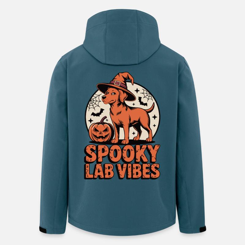 Spukiger Foxred Labrador Halloween - Recycelte Männer Softshell-Jacke von Stanley/Stella - Dunkles Petrol