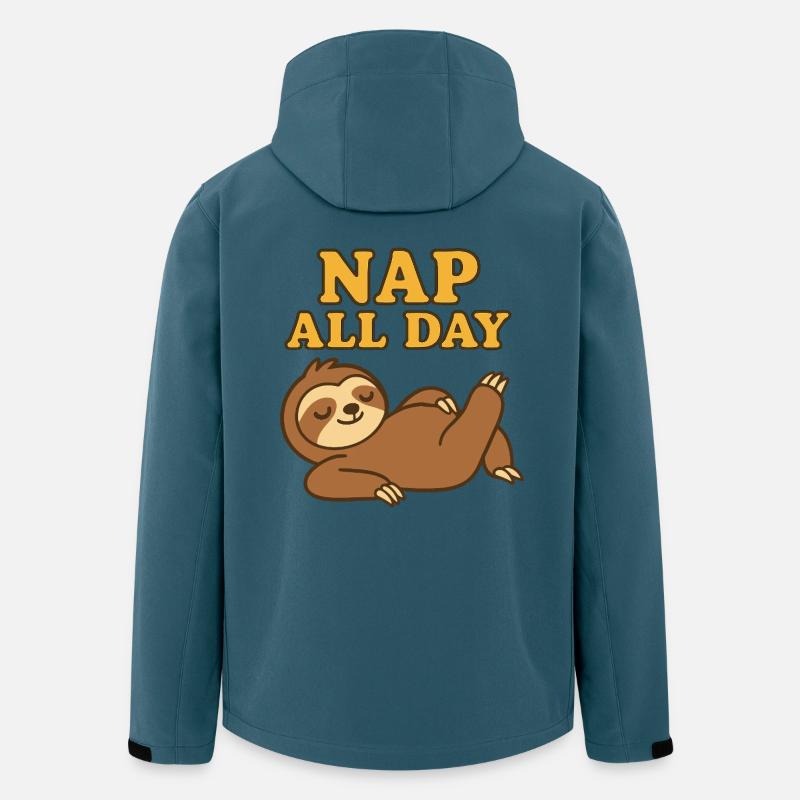 Faultier Nap All Day Lustiges Chill Design - Recycelte Männer Softshell-Jacke von Stanley/Stella - Dunkles Petrol