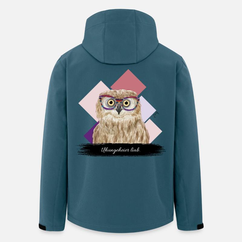JvG Uhu "Uhungeheier liab." - Recycelte Männer Softshell-Jacke von Stanley/Stella - Dunkles Petrol