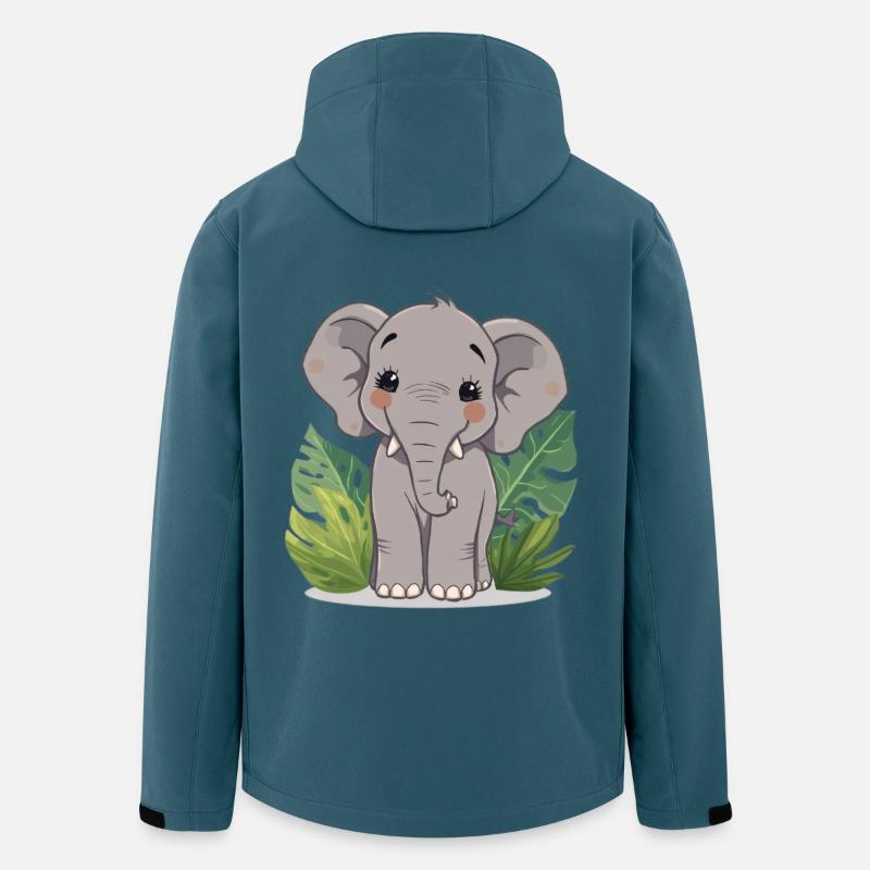 Kleiner Elefantenfreund im Dschungel - Recycelte Männer Softshell-Jacke von Stanley/Stella - Dunkles Petrol