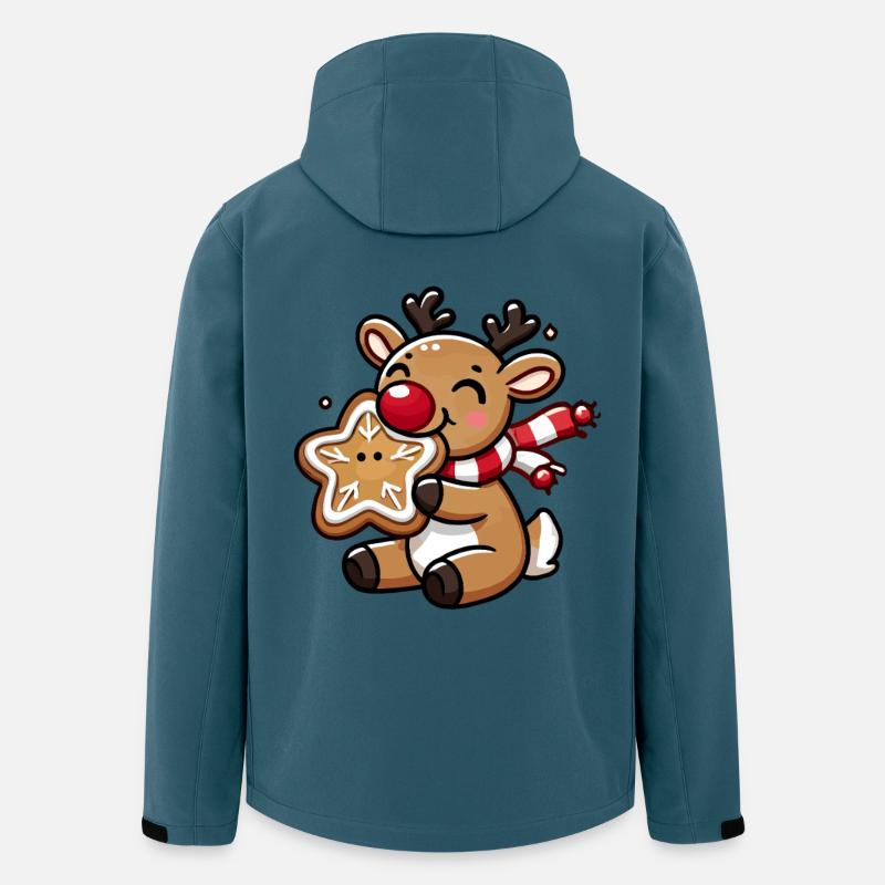 Rentier mit Plätzchen Freude - Recycelte Männer Softshell-Jacke von Stanley/Stella - Dunkles Petrol