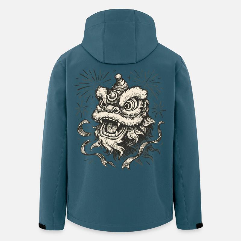 Chinesischer Löwentanz | Fest Feier - Recycelte Männer Softshell-Jacke von Stanley/Stella - Dunkles Petrol