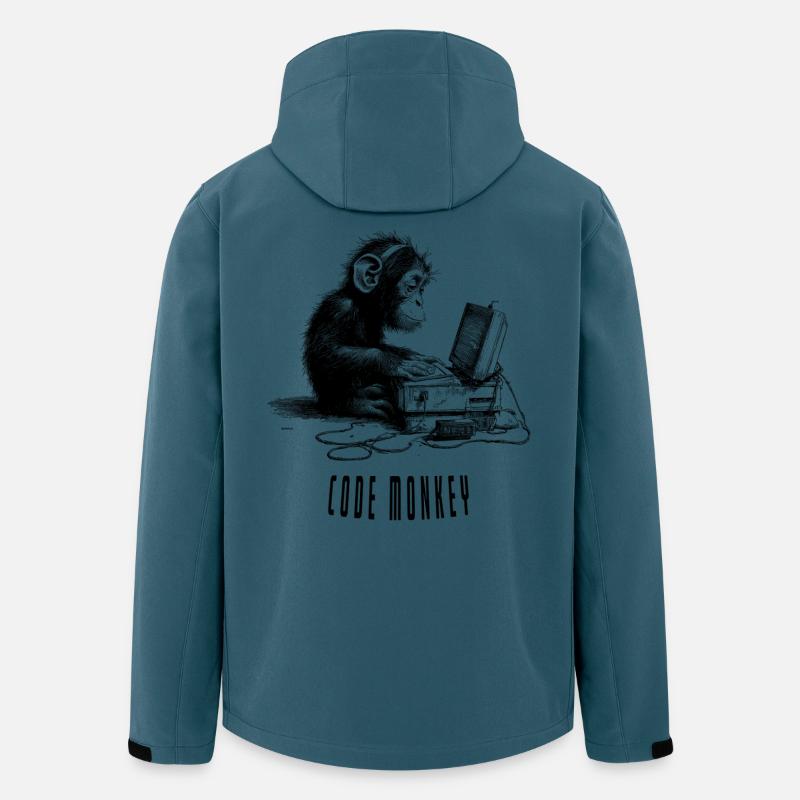 Code Monkay - Recycelte Männer Softshell-Jacke von Stanley/Stella - Dunkles Petrol