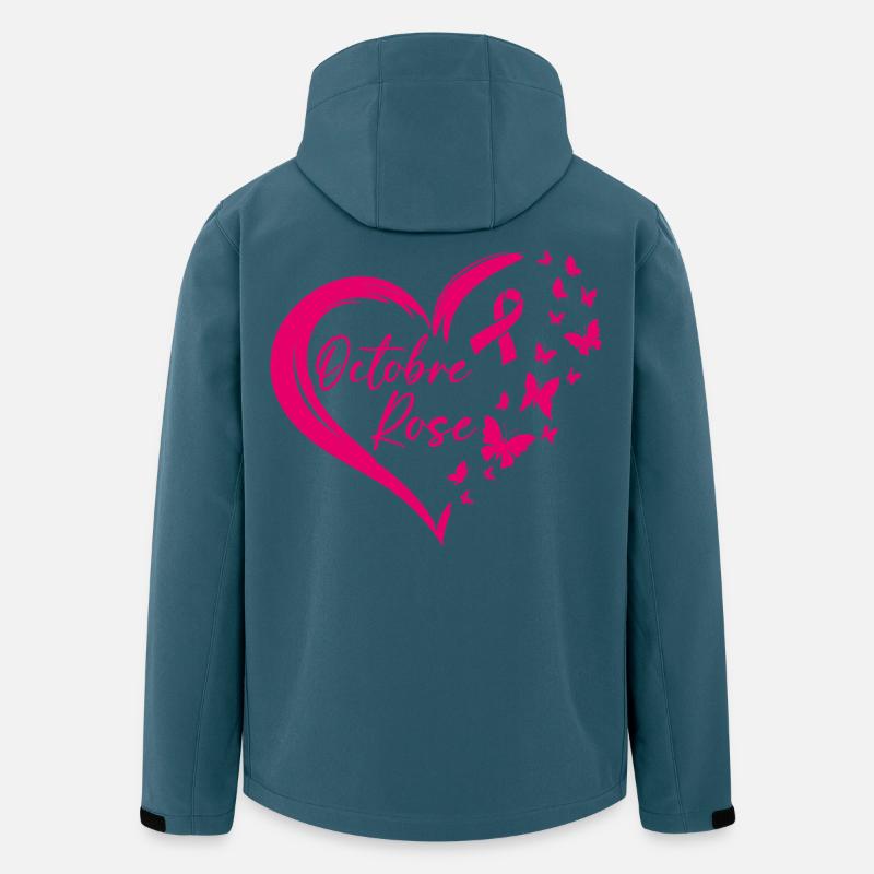 Rosa Oktober Schleife Bewusstsein - Recycelte Männer Softshell-Jacke von Stanley/Stella - Dunkles Petrol