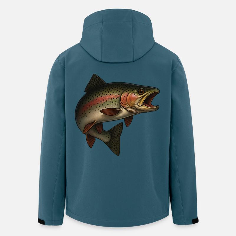 Faszinierende Forelle Am Wasser - Recycelte Männer Softshell-Jacke von Stanley/Stella - Dunkles Petrol