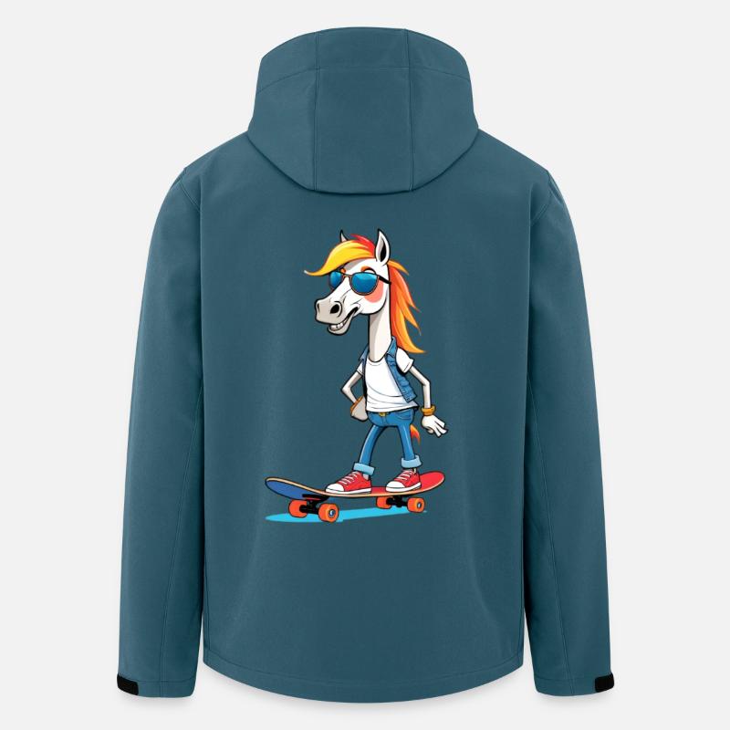 Pony Skateboarder mit Sonnenbrille - Recycelte Männer Softshell-Jacke von Stanley/Stella - Dunkles Petrol