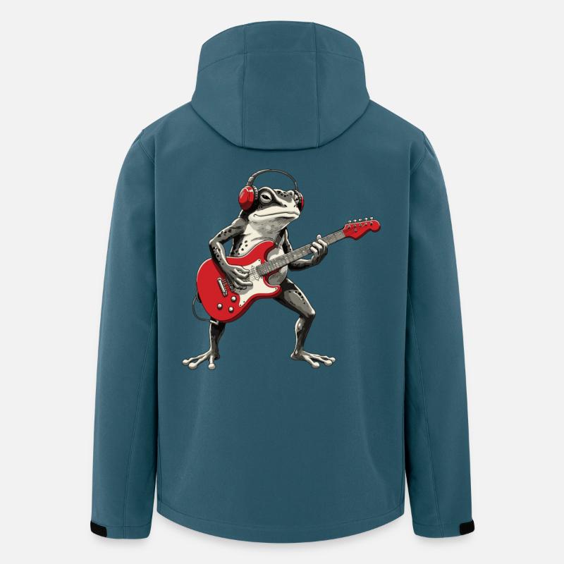 Frosch Gitarre mit Kopfhörer - Recycelte Männer Softshell-Jacke von Stanley/Stella - Dunkles Petrol