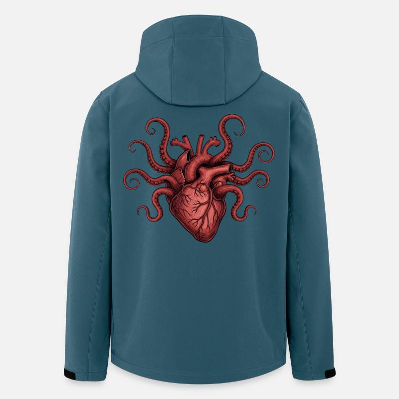 Herzkraken Illustration - Recycelte Männer Softshell-Jacke von Stanley/Stella - Dunkles Petrol
