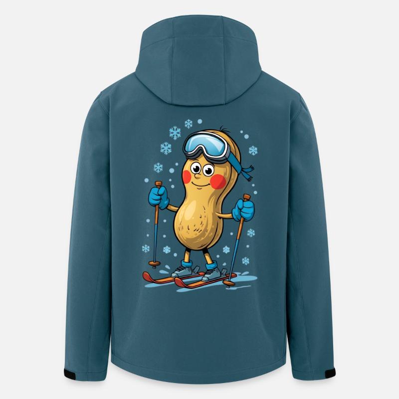 Erdnuss Skifahrer mit Ski - Recycelte Männer Softshell-Jacke von Stanley/Stella - Dunkles Petrol
