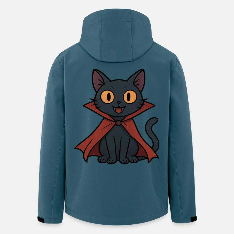 Vampirkätzchen im Cape schwarze Katze - Recycelte Männer Softshell-Jacke von Stanley/Stella - Dunkles Petrol