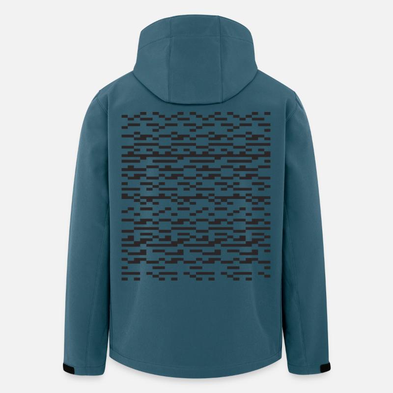 Noir Stripe pixellé Glitch Grid - Veste softshell homme en polyester recyclé Stanley/Stella - bleu pétrole foncé