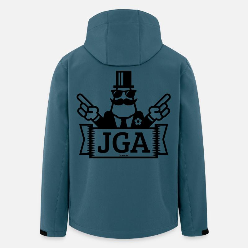 JGA Handzeichen (Junggesellenabschied / 1C) - Recycelte Männer Softshell-Jacke von Stanley/Stella - Dunkles Petrol