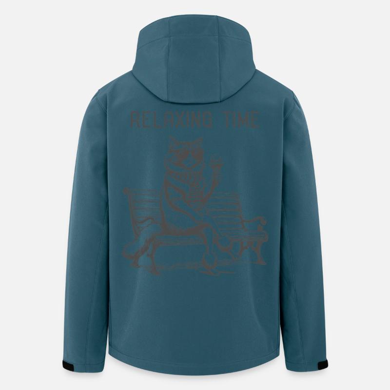 Relaxing Time Cat on the Bench - Men’s Recycled Softshell Jacket by Stanley/Stella - stargazer