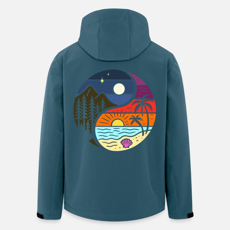 Yin Yang nature love - Recycelte Männer Softshell-Jacke von Stanley/Stella - Dunkles Petrol