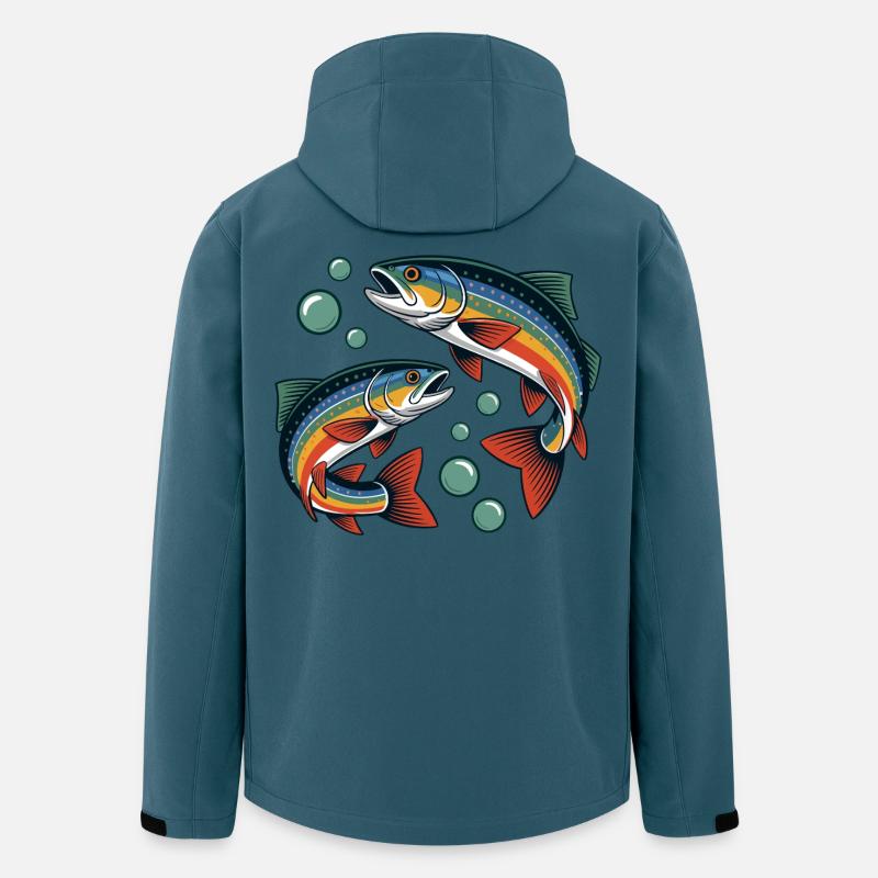 Regenbogenforellen - Recycelte Männer Softshell-Jacke von Stanley/Stella - Dunkles Petrol