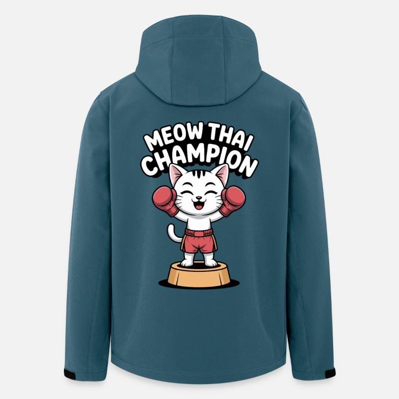 Meow Thai Champion - Recycelte Männer Softshell-Jacke von Stanley/Stella - Dunkles Petrol