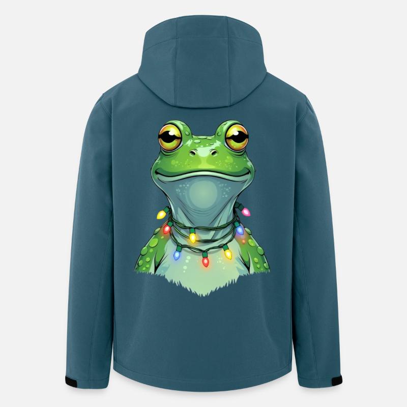 Lichterfrosch mit Weihnachtskette - Recycelte Männer Softshell-Jacke von Stanley/Stella - Dunkles Petrol