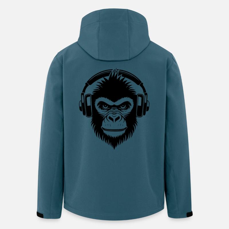 Frecher Comic-Affe mit Kopfhörern Shirt - Recycelte Männer Softshell-Jacke von Stanley/Stella - Dunkles Petrol