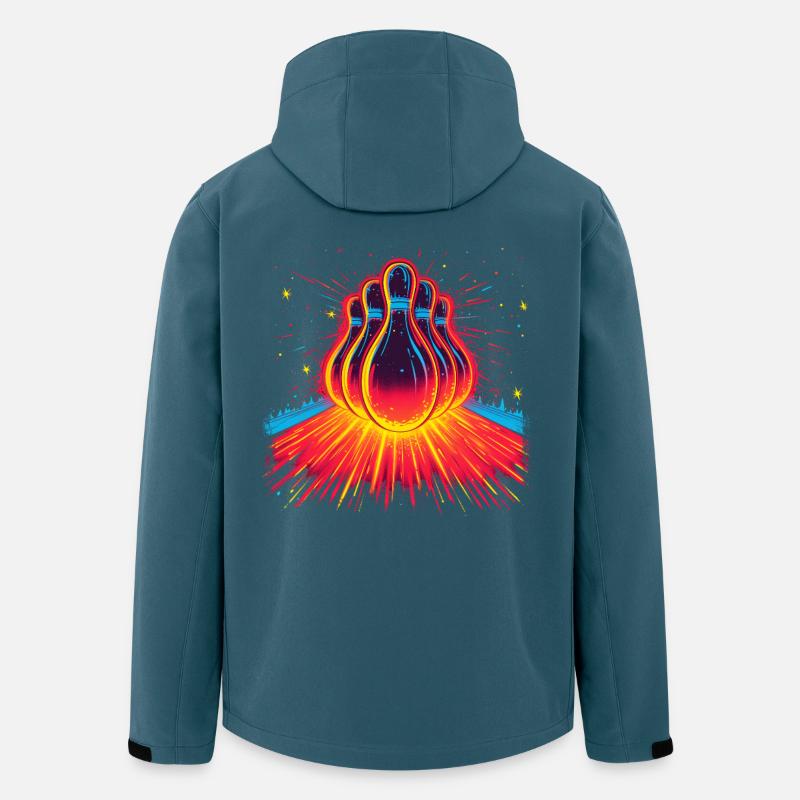 Bowling 90er Look - Recycelte Männer Softshell-Jacke von Stanley/Stella - Dunkles Petrol