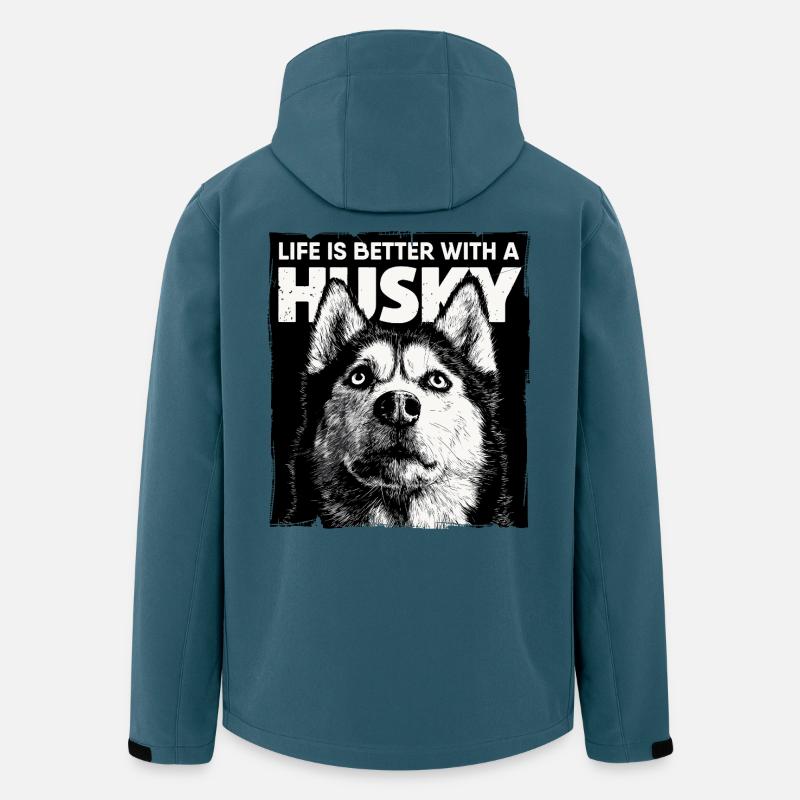 Life is better with a Husky - Recycelte Männer Softshell-Jacke von Stanley/Stella - Dunkles Petrol