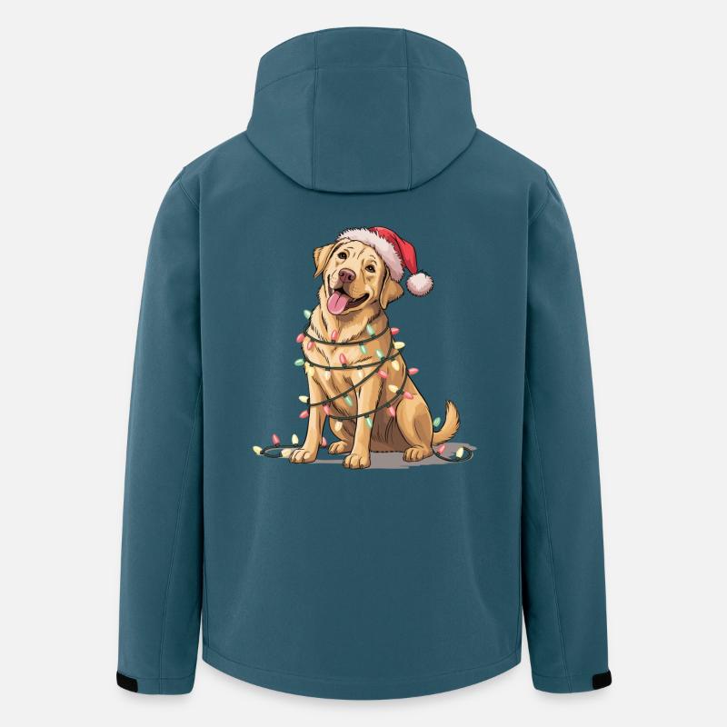 Festlicher Hund mit Lichterkette - Recycelte Männer Softshell-Jacke von Stanley/Stella - Dunkles Petrol