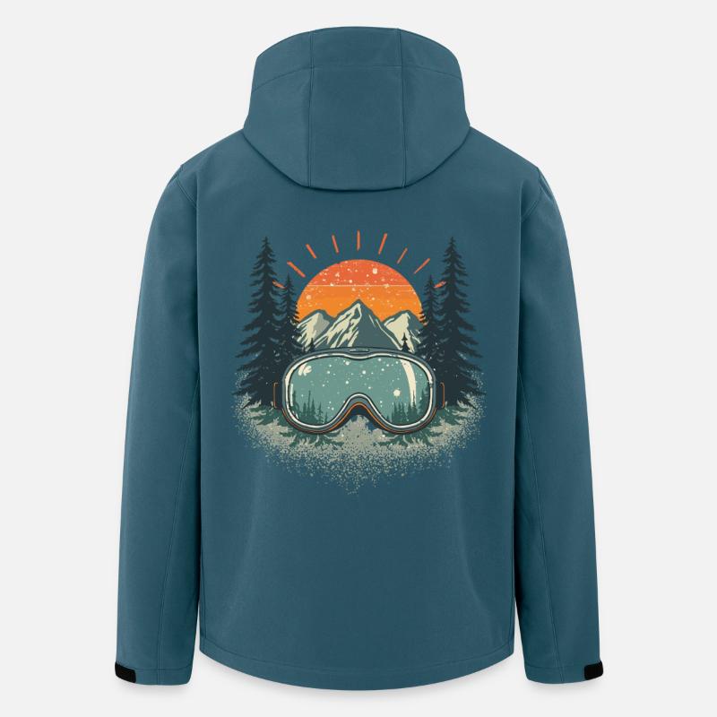 Bergpanorama mit Skibrille - Recycelte Männer Softshell-Jacke von Stanley/Stella - Dunkles Petrol