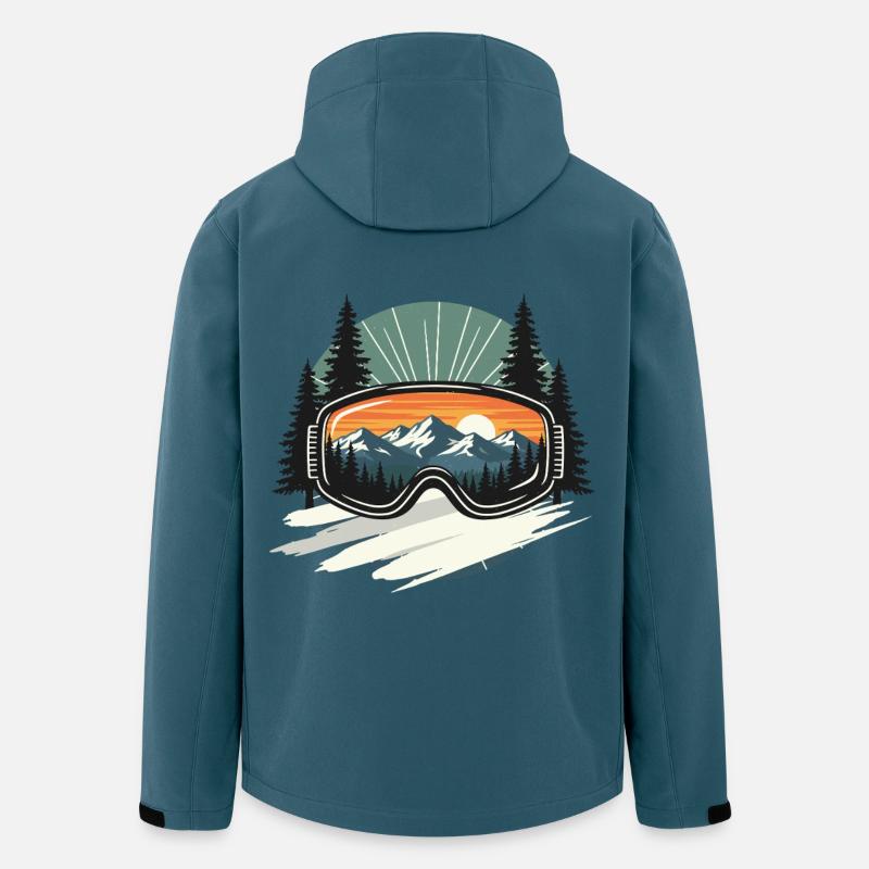 Mountain landscape in ski goggles - Men’s Recycled Softshell Jacket by Stanley/Stella - stargazer
