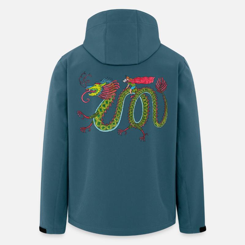 Drache mit lesendem Reiter - Recycelte Männer Softshell-Jacke von Stanley/Stella - Dunkles Petrol