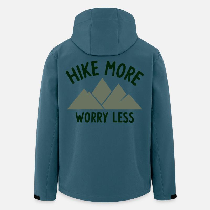RANDONNER PLUS S’INQUIÉTER MOINS Spruch - Veste softshell homme en polyester recyclé Stanley/Stella - bleu pétrole foncé
