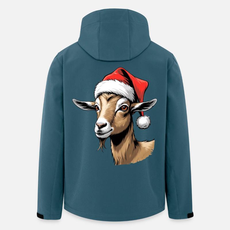 Weihnachtsziege im Santa Hut - Recycelte Männer Softshell-Jacke von Stanley/Stella - Dunkles Petrol