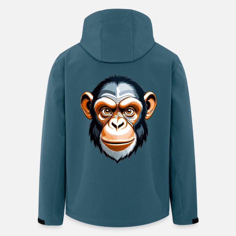 Schimpansen Pop Art Porträt - Recycelte Männer Softshell-Jacke von Stanley/Stella - Dunkles Petrol