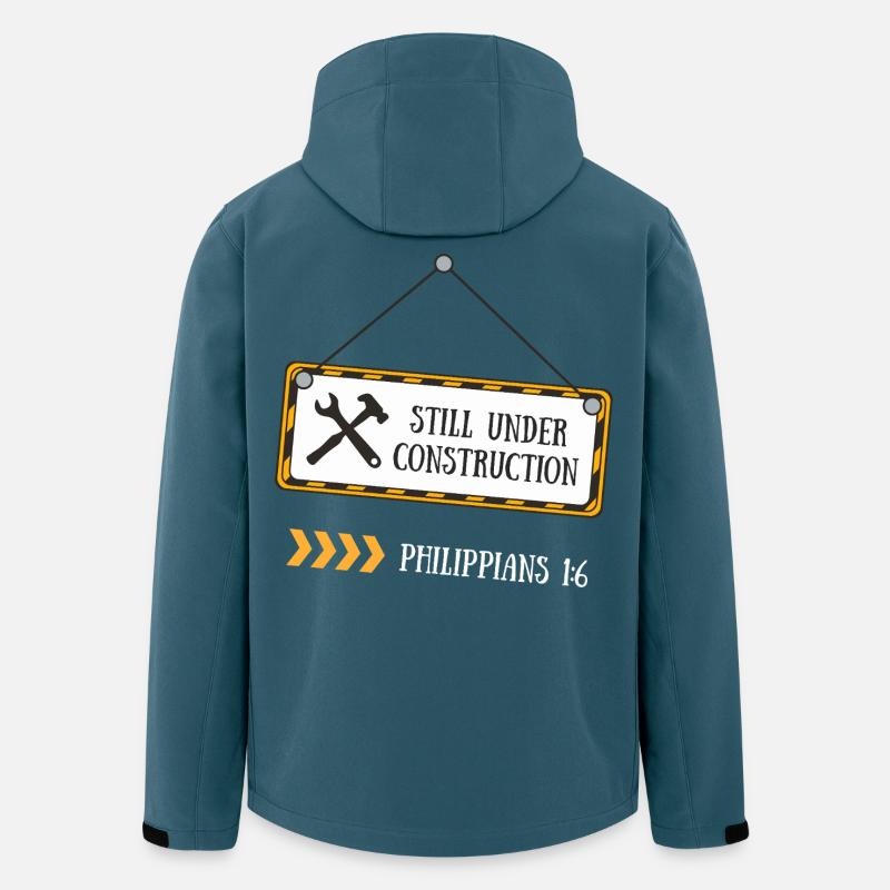 Noch im Bau – Philipper 1,6 - Recycelte Männer Softshell-Jacke von Stanley/Stella - Dunkles Petrol