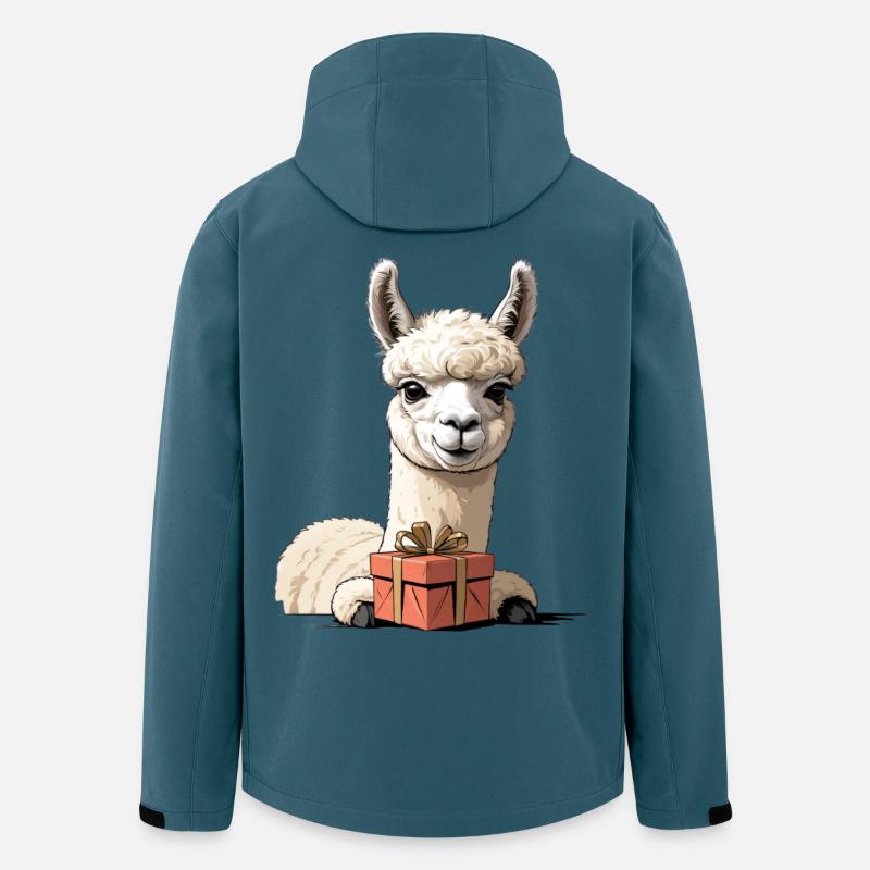 Alpaka mit Geschenkbox - Recycelte Männer Softshell-Jacke von Stanley/Stella - Dunkles Petrol