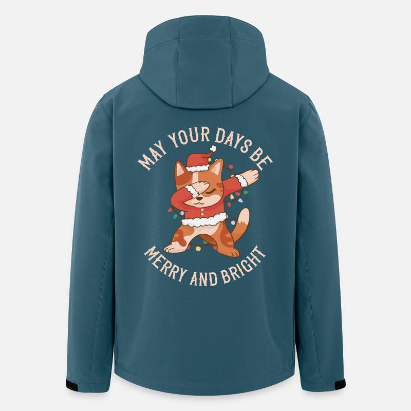 Dabbing Santa Cat - Joyeux Noël - Veste softshell homme en polyester recyclé Stanley/Stella - bleu pétrole foncé