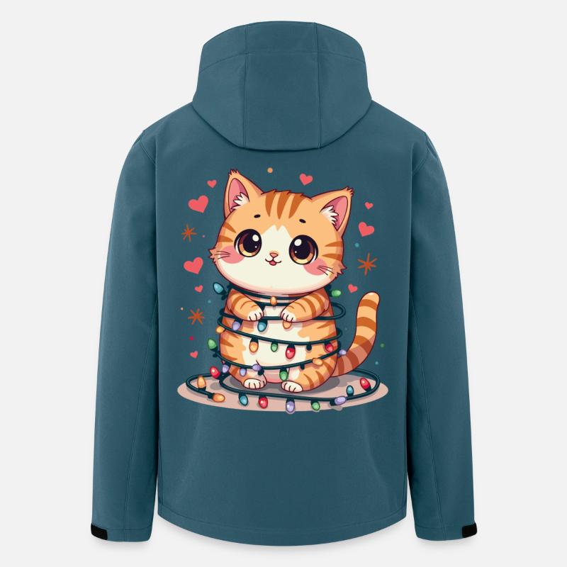 Weihnachtskatze - Recycelte Männer Softshell-Jacke von Stanley/Stella - Dunkles Petrol