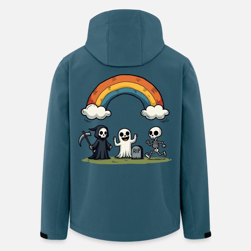 Tod & Freunde Halloween Regenbogen-Szene - Recycelte Männer Softshell-Jacke von Stanley/Stella - Dunkles Petrol