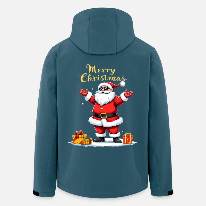 Merry Christmas Cooler Weihnachtsmann Geschenke - Recycelte Männer Softshell-Jacke von Stanley/Stella - Dunkles Petrol