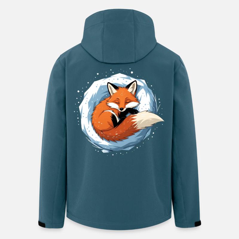 Winterfuchs im Eiskreis - Recycelte Männer Softshell-Jacke von Stanley/Stella - Dunkles Petrol