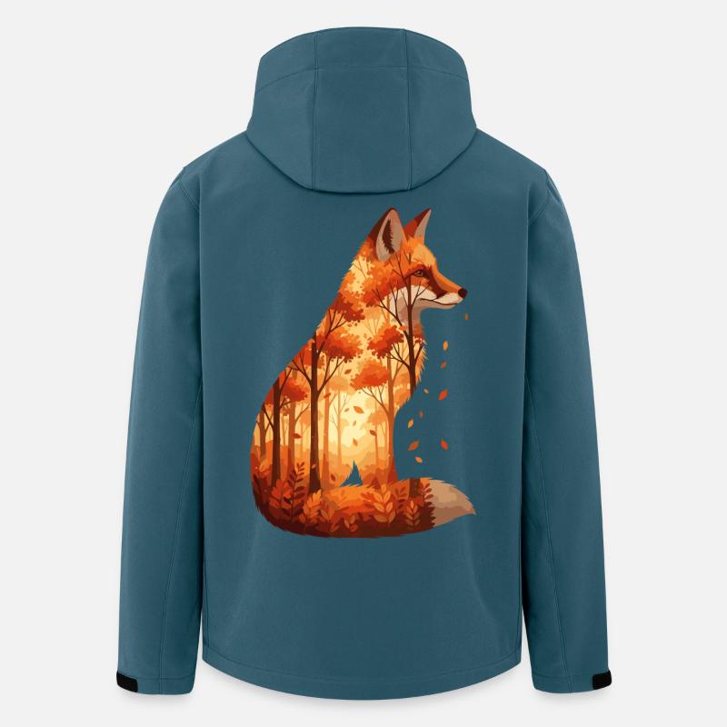 Gemütliches Herbst Fuchs Design - Natur & Wald  - Recycelte Männer Softshell-Jacke von Stanley/Stella - Dunkles Petrol
