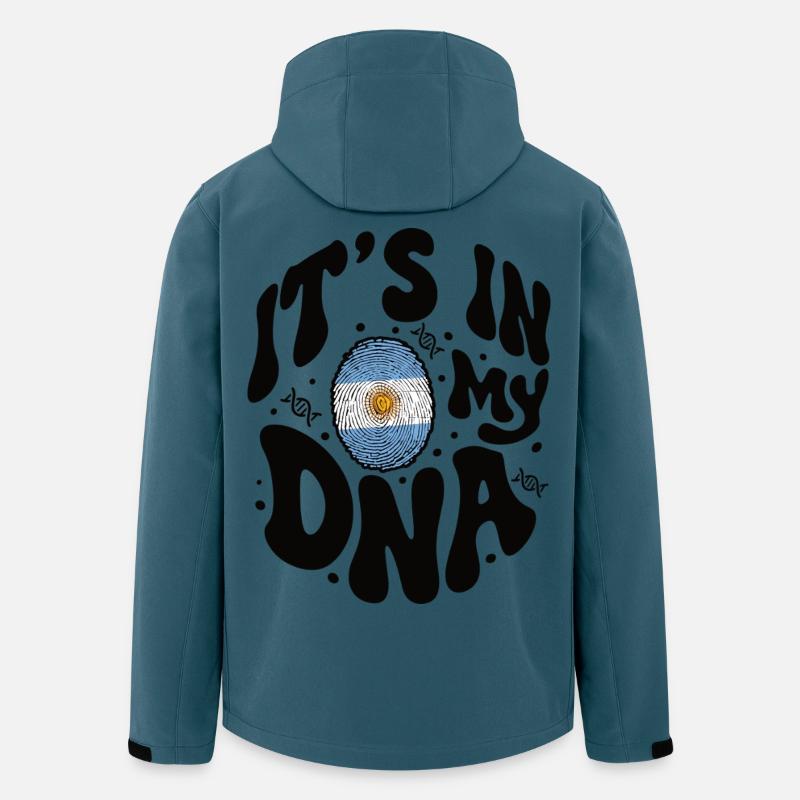 ADN argentin Drapeau argentin Hispanique - Veste softshell homme en polyester recyclé Stanley/Stella - bleu pétrole foncé
