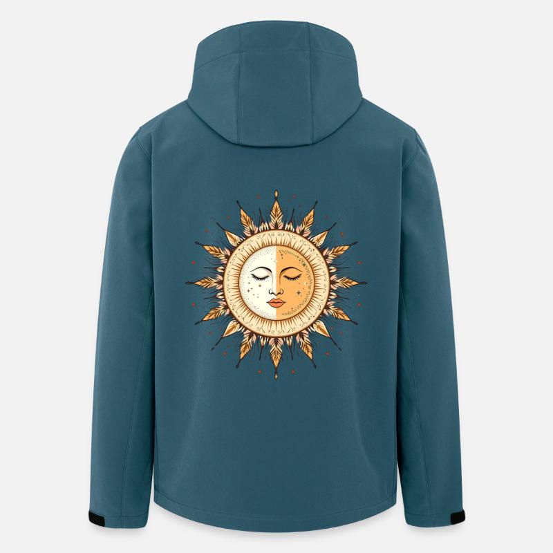 Boho Sonne - Recycelte Männer Softshell-Jacke von Stanley/Stella - Dunkles Petrol