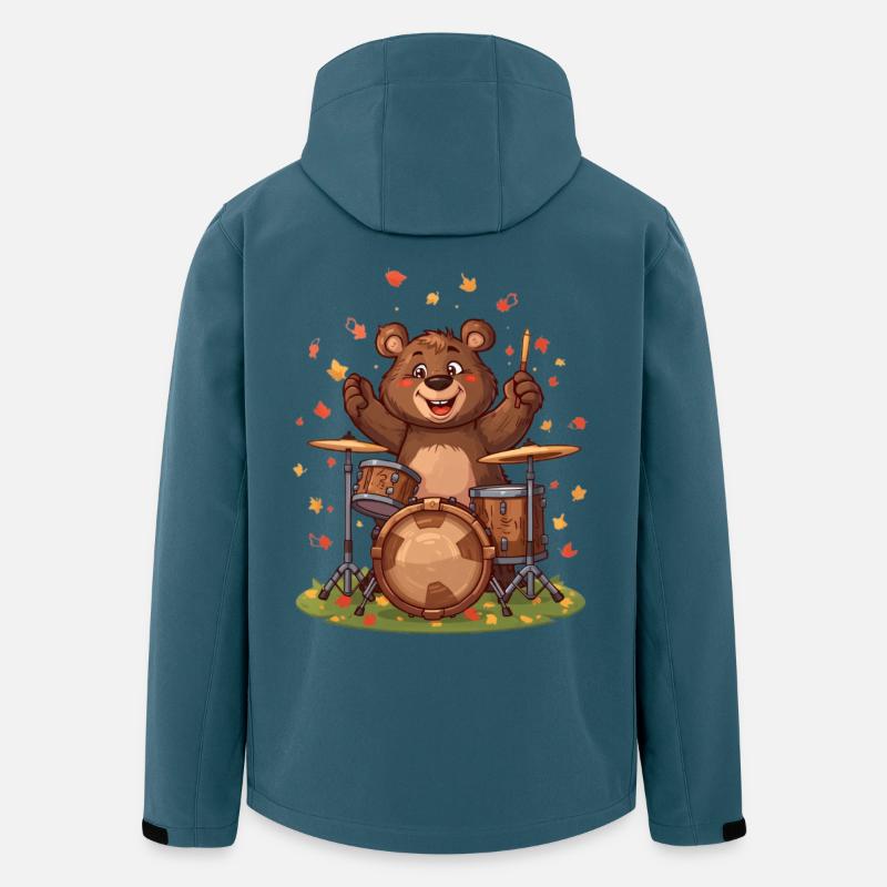 Bär Drummer Herbst - Recycelte Männer Softshell-Jacke Discoverer von Stanley/Stella - Dunkles Petrol