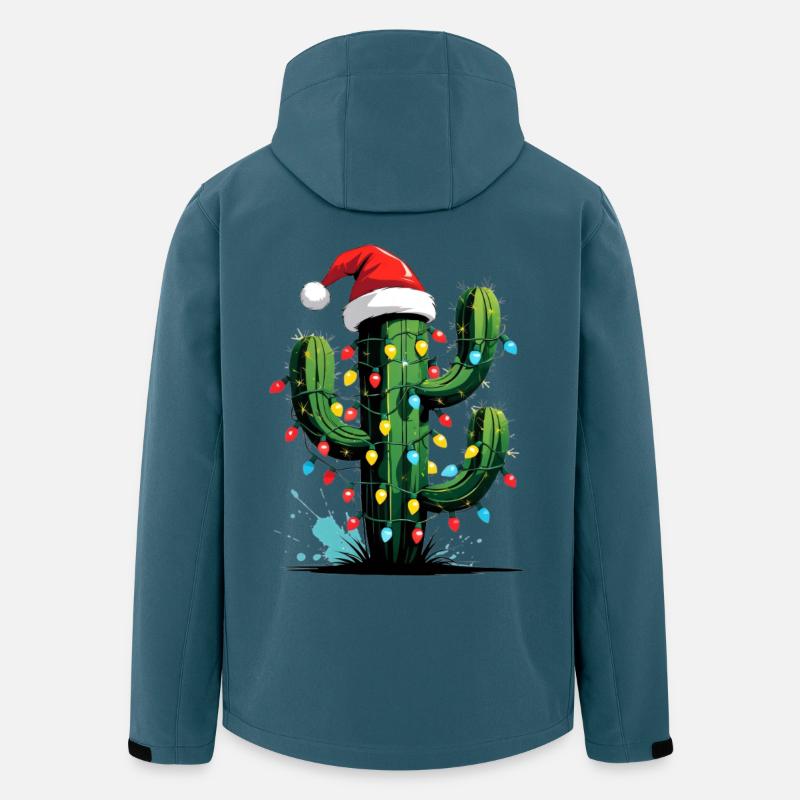 Kaktus Weihnachten mit Lichtern - Recycelte Männer Softshell-Jacke von Stanley/Stella - Dunkles Petrol