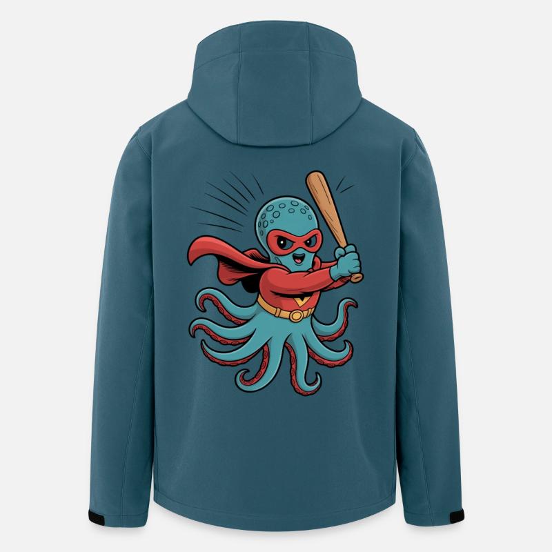 Baseball Oktopus Superheld - Recycelte Männer Softshell-Jacke von Stanley/Stella - Dunkles Petrol