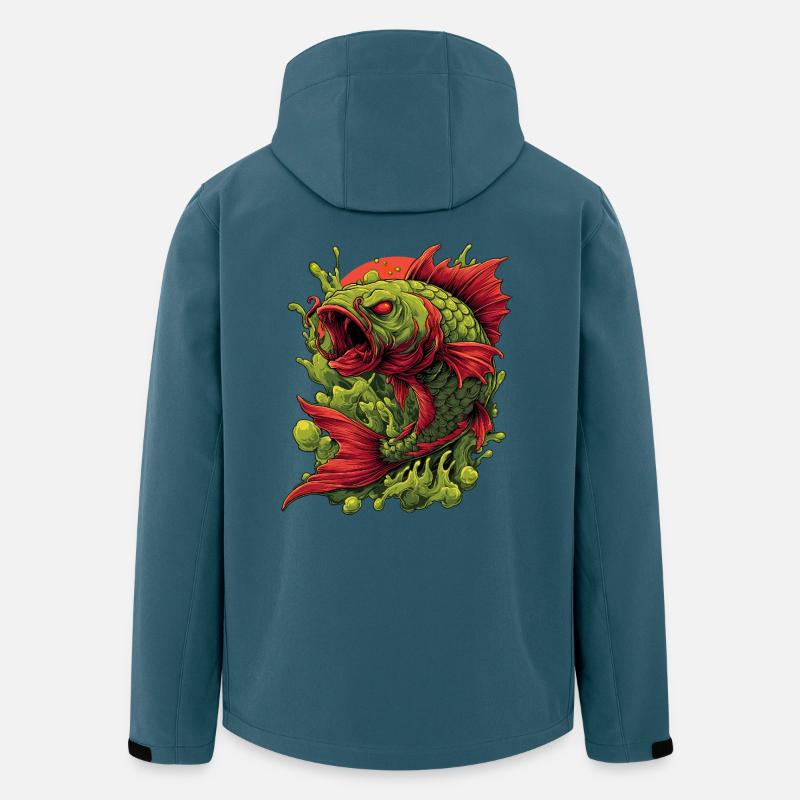 Smaragd-Koi-Wut-Spritzer - Recycelte Männer Softshell-Jacke von Stanley/Stella - Dunkles Petrol