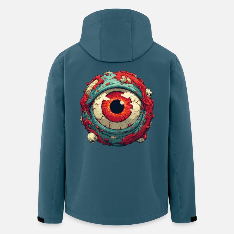 Orbe d’œil cramoisi avec crânes - Veste softshell homme en polyester recyclé Stanley/Stella - bleu pétrole foncé