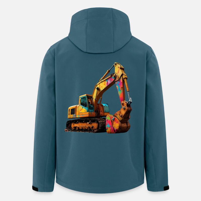 Farbexplosiver Bagger - Recycelte Männer Softshell-Jacke von Stanley/Stella - Dunkles Petrol