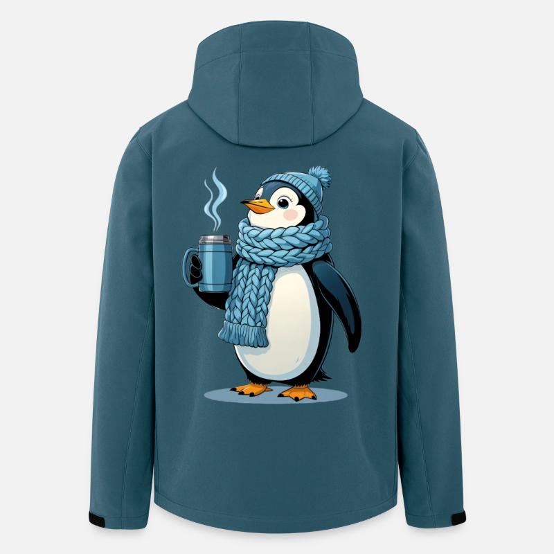 Cuddly penguin with blue scarf - Men’s Recycled Softshell Jacket by Stanley/Stella - stargazer
